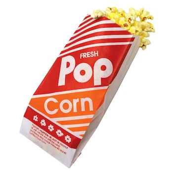 Imagen 3 de Perfectware New Design 1 Oz Popcorn Bags, Pack of 125 Count, Bolsa de Papel para Palomitas 1 Onza