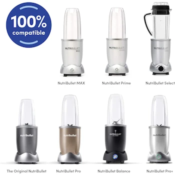 Imagen 5 de NutriBullet NB9-1301K Pro 13 Pcs Onyx Black 900W con NutriBullet tapa abatible para llevar (juego de 2) 25 libras, gris