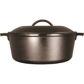 Imagen 3 de Lodge Horno Holandés de Hierro Fundido Pre-Sazonado 5 Quart Negro + Etekcity Báscula de Cocina Digital Multifunción 11 lb / 5 kg Plata Acero Inoxidable (Pilas Incluidas)