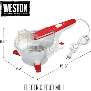 Imagen 2 de Weston Molinillo Eléctrico de Alimentos con 3 Discos de Acero Inoxidable, Capacidad 1.75 Cuartos de Galón, Color Blanco, Modelo 61-0201-W