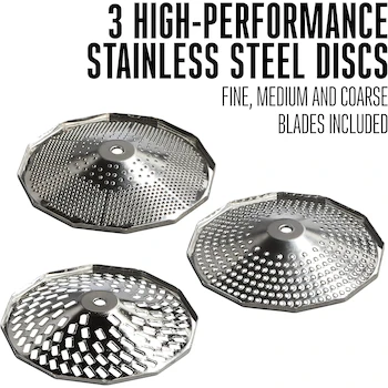 Imagen 5 de Weston Molinillo Eléctrico de Alimentos con 3 Discos de Acero Inoxidable, Capacidad 1.75 Cuartos de Galón, Color Blanco, Modelo 61-0201-W