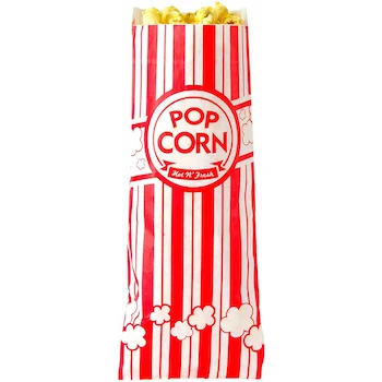 Imagen alusiva al producto Concession Essentials - Bolsas de Palomitas de Maíz de 1 oz, Modelo CE-Popcorn Bags 1000, Caja de 1000 Unidades (1,000ct)