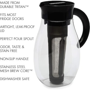 Imagen 4 de Primula Flavor Up Cafetera helada con núcleo de fruta para infusión de agua, té y más, color negro, modelo PFUBK-3927, capacidad 2.7 cuartos de galón, dimensiones 11.63 x 5 x 11.5 pulgadas