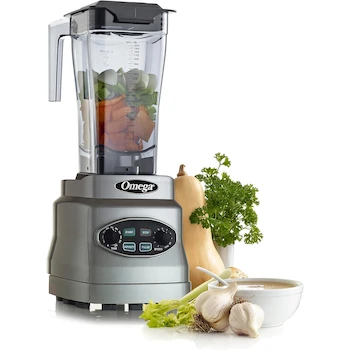 Imagen 4 de Licuadora Omega OM7560 Profesional 3 HP 10 Velocidades Vaso Tritan 64 oz / 1.9 L Color Plateado / Silver