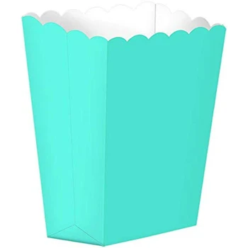 Imagen de referencia para Caja Pequeña de Palomitas Festoneada Azul Caribeño 5.25 x 3.75 pulgadas (Paquete de 5 Piezas) - Amscan