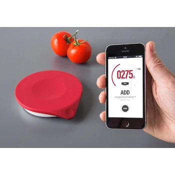 Imagen 4 de Drop Kitchen Báscula de Cocina de Silicona Antideslizante Conectada Bluetooth con App Interactiva de Recetas D600A Color Rojo Capacidad 6 kg