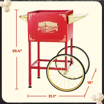 Imagen 2 de 6400 Red Replacement Cart for Larger 8 Ounce Roosevelt Style Great Northern Popcorn Machines