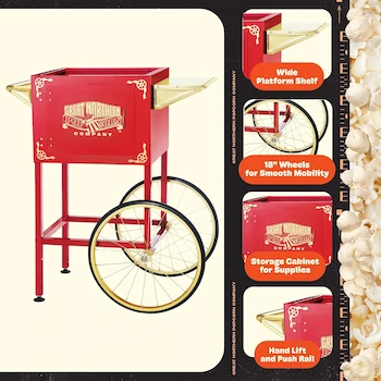 Imagen 4 de 6400 Red Replacement Cart for Larger 8 Ounce Roosevelt Style Great Northern Popcorn Machines