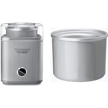 Imagen de referencia para Cuisinart ICE-30BC Máquina Automática para Helado, Sorbete y Yogur Congelado Pure Indulgence, Metal Cepillado, Capacidad 2 Quartos + Tazón Extra Congelador Cuisinart ICE-30RFB de Acero Inoxidable 2 Quartos (0.9 Kg)