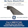 Miniatura de GE General Electric WB7X7183 Black Oven Door Handle End Cap, Model WB7X7183, Color Black, Dimensions 4.5 x 1.75 x 1.25 inches