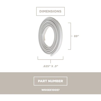Imagen 2 de Kit Junta para Puerta de Lavavajillas GE WD08X10057 Incluye Juntas Inferiores Izquierda WD8X228 y Derecha WD8X227 - Color Blanco