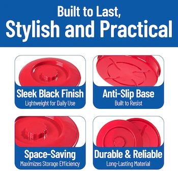 Imagen 4 de Carlisle Servidor para Tortillas con Tapa Apilable Individual Estándar Rojo 7-1/4" x 1-15/16" (18.4 cm x 5 cm) Modelo 047505