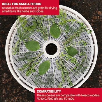 Imagen 2 de Nesco MS-2-6 White Large Round Mesh Clean-A-Screen, 15-1/2" Diameter, Set of 2, for FD-1000, FD-1010, FD-1018P, FD-1020, FD-1040 Dehydrators