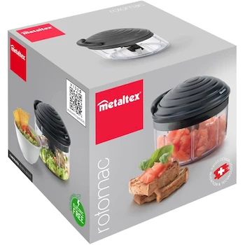 Imagen 2 de Procesador de Alimentos Manual Rotomac Metaltex, Modelo 251680, Color Blanco/Transparente/Negro, Dimensiones 13.7 x 11.2 cm