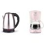 Miniatura de Taurus CARONTE Hervidor de Agua Eléctrico 2 Litros Acero Inoxidable Rosa + TAURUS COFFEE MAX 6 RIBBON Cafetera de Goteo 6 Tazas Jarra de Vidrio Filtro Permanente