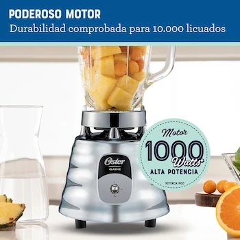 Imagen 4 de Oster® Licuadora Clásica Serie, Modelo BLST4127, Color Acero Inoxidable, con Interruptor de Palanca, Vaso de Vidrio de Capacidad 1.25 L