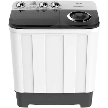 Imagen alusiva al producto Hisense Lavadora Doble Tina WSA1102PCN, Semiautomática, 11 Kg, Temporizador Lavado y Centrifugado, Dimensiones 111x63x84 cm, Blanco/Gris White&Black