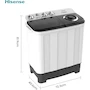 Miniatura de Hisense Lavadora Doble Tina WSA1102PCN, Semiautomática, 11 Kg, Temporizador Lavado y Centrifugado, Dimensiones 111x63x84 cm, Blanco/Gris White&Black