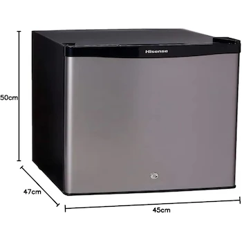 Imagen 2 de Hisense RR16D6AGX1 Frigobar 1.6 pies cúbicos Congelador Independiente Termostato Ajustable Estantes para Botellas 2 Litros 45x47x50 cm Gris