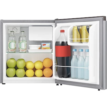 Imagen 3 de Hisense RR16D6AGX1 Frigobar 1.6 pies cúbicos Congelador Independiente Termostato Ajustable Estantes para Botellas 2 Litros 45x47x50 cm Gris