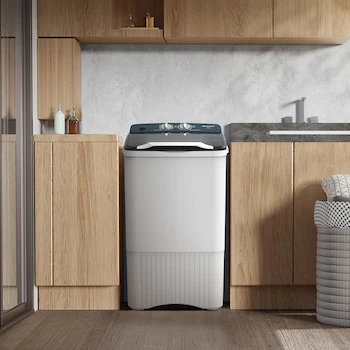 Imagen 2 de Hisense Lavadora Semiautomática WSFF1501, Carga Superior, 1 Tina, 15 Kg, 55x52x91 cm (Ancho x Largo x Alto), Blanco/Gris