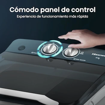 Imagen 5 de Hisense Lavadora Semiautomática WSFF1501, Carga Superior, 1 Tina, 15 Kg, 55x52x91 cm (Ancho x Largo x Alto), Blanco/Gris