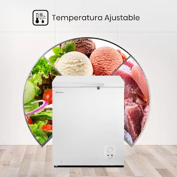 Imagen 4 de Hisense FC50D6AWX Congelador Horizontal, 5 Pies Cúbicos (142 Litros), Blanco, 62x56x85 cm (Ancho x Largo x Alto)