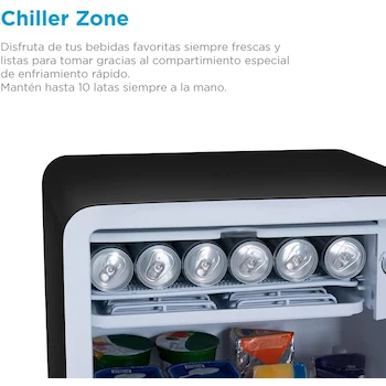 Imagen 4 de Midea MDRD93CCNB Frigobar Retro Look Always Cool Retro Series Negro 4 Pies Cúbicos 106 Litros