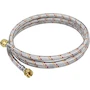 Miniatura de Pretul FGA-20P, Manguera para Gas LP Baja Presión, Trenzado de Aluminio sobre Hule NBR, Color Plateado, Conectores de Latón 3/8" x 3/8", 200 cm, Foset Basic