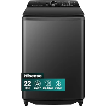 Imagen de referencia para Hisense Lavadora de Carga Superior WT5i2223DB, Totalmente Automática, 22 Kg, Color Negro, Dimensiones 65x69x110 cm (Ancho x Largo x Alto)