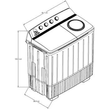 Imagen 2 de Lavadora Acros Semiautomática de Dos Tinas MaxSpin Dry Blanca Modelo ALD-1945JE Capacidad 19 Kg