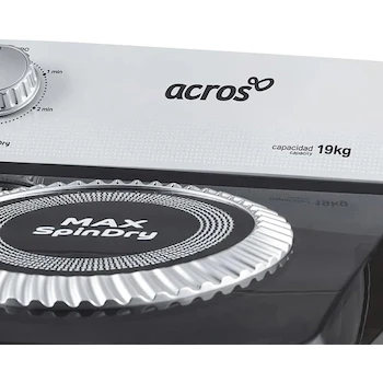 Imagen 4 de Lavadora Acros Semiautomática de Dos Tinas MaxSpin Dry Blanca Modelo ALD-1945JE Capacidad 19 Kg