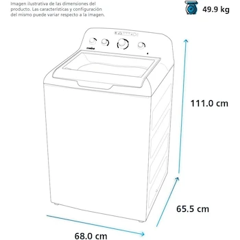 Imagen 2 de Lavadora Automática Mabe 17 Kg Blanca Modelo LMA77113CBAB0