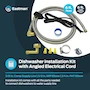 Miniatura de Eastman 41150 Kit de Instalación de Lavaplatos con Cordón Eléctrico Recto de 3 Clavijas, Manguera Trenzada de Acero Inoxidable 6 pies 3/8" Compresión x 3/8" Compresión, Codo MIP 3/8", Codo FHT 3/4"