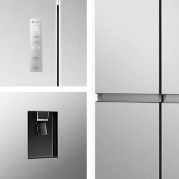 Imagen 4 de Hisense RS22N6GCX - Refrigerador Side by Side, 23 pies cúbicos, Dispensador de Agua, Control Digital Táctil, Total No Frost, Tecnología Inversor, 91x73x179 cm, Gris