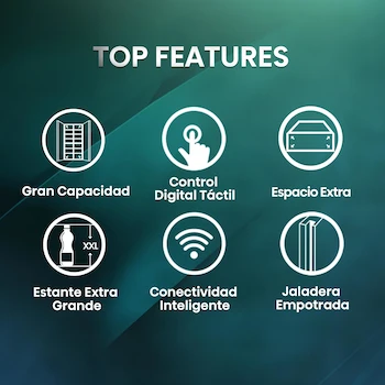 Imagen 5 de Hisense RS22N6GCX - Refrigerador Side by Side, 23 pies cúbicos, Dispensador de Agua, Control Digital Táctil, Total No Frost, Tecnología Inversor, 91x73x179 cm, Gris