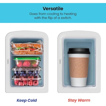 Imagen 4 de Chefman Iceman Mini Refrigerador Portátil 4 Litros Negro Libre de Freón Enfría y Calienta 6 Latas de 12 oz con Pizarra para Plumones