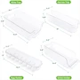 Miniatura de Greenco GRC0250 - Cajas organizadoras apilables para refrigerador y congelador, 6 piezas, con asas, transparentes