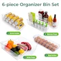 Miniatura de Greenco GRC0250 - Cajas organizadoras apilables para refrigerador y congelador, 6 piezas, con asas, transparentes