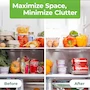 Miniatura de Greenco GRC0250 - Cajas organizadoras apilables para refrigerador y congelador, 6 piezas, con asas, transparentes