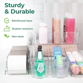 Imagen 5 de Greenco GRC0250 - Cajas organizadoras apilables para refrigerador y congelador, 6 piezas, con asas, transparentes