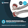 Miniatura de Eastman 41066 - Conector para lavadora (2 unidades, conexión FHT de 3/4 pulgadas, codo de 90 grados, mangueras trenzadas de acero inoxidable de 6 pies)