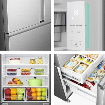 Imagen 4 de Hisense RF22N6FCX - Refrigerador French Door, 22 pies cúbicos, Gris, 79x82x173cm (Ancho x Largo x Alto)