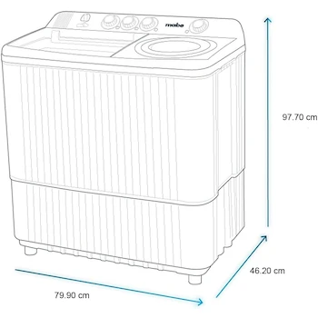Imagen 2 de Mabe Lavadora Semi-Automática 13 kg Blanca Doble Tina Modelo LMDX3123HBAB0