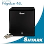 Miniatura de CUORY Frigobar Refrigerador Portátil Enfriador de Bebidas Compacto Una Puerta con Congelador Superior Acero Inoxidable Plataforma Mini Refrigerador Ultra Resistente Negro 46 Litros