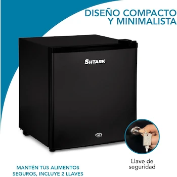 Imagen 4 de CUORY Frigobar Refrigerador Portátil Enfriador de Bebidas Compacto Una Puerta con Congelador Superior Acero Inoxidable Plataforma Mini Refrigerador Ultra Resistente Negro 46 Litros
