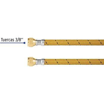 Imagen 3 de Foset FGA-50V Manguera Flexible para Gas, Trenzada con Vinilo, 500 cm, 3/8" x 3/8", Conectores de Latón