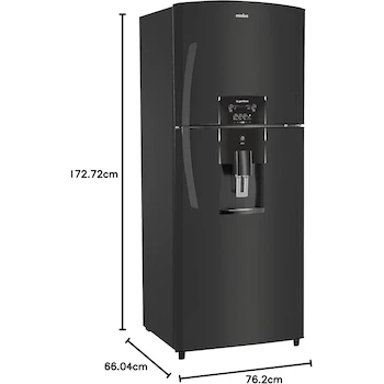 Imagen 2 de Mabe Refrigerador Automático Top Mount Congelador Superior 14 Pies Cúbicos 360 L Black Stainless Steel Negro Modelo RME360FZMRP0