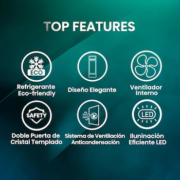 Imagen 4 de Hisense CVC494N3AWX Congelador Vertical con Puerta de Cristal, Color Azul, 13 Pies Cúbicos, Dimensiones 60x65x185 cm (Ancho x Largo x Alto)