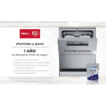 Imagen 5 de TEKA Lavavajillas DFS 74850 SS Acero Inoxidable Libre Instalación 45 cm 10 Servicios con Tecnología IONCLEAN